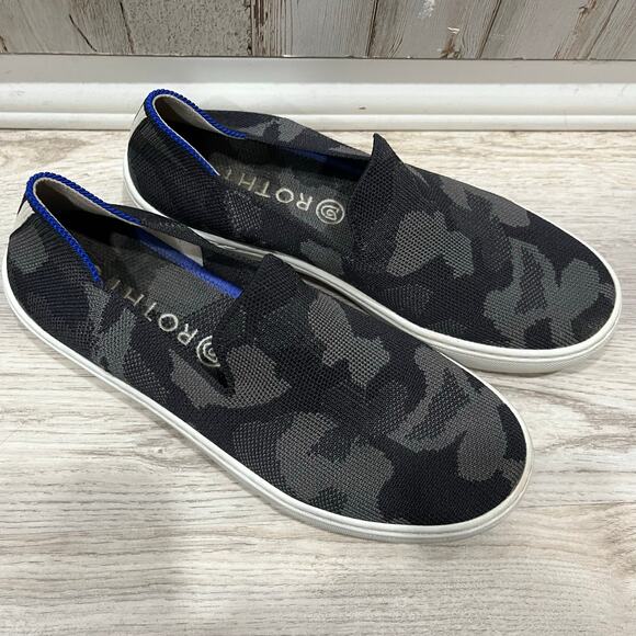 Rothy’s Original Slip On Sneaker Knit Gray Camo Camouflage Womens Size 6 - Picture 2 of 7